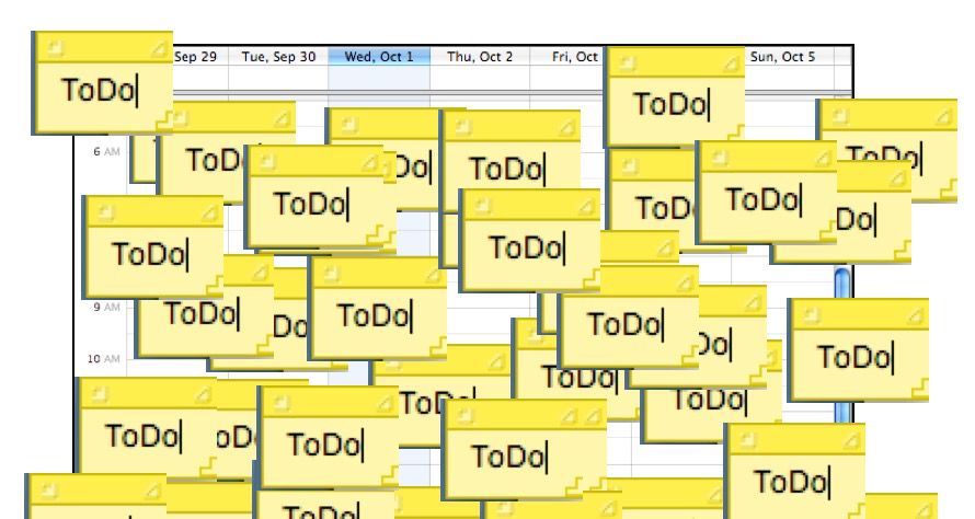 An image showing a calendar full of todo items. 